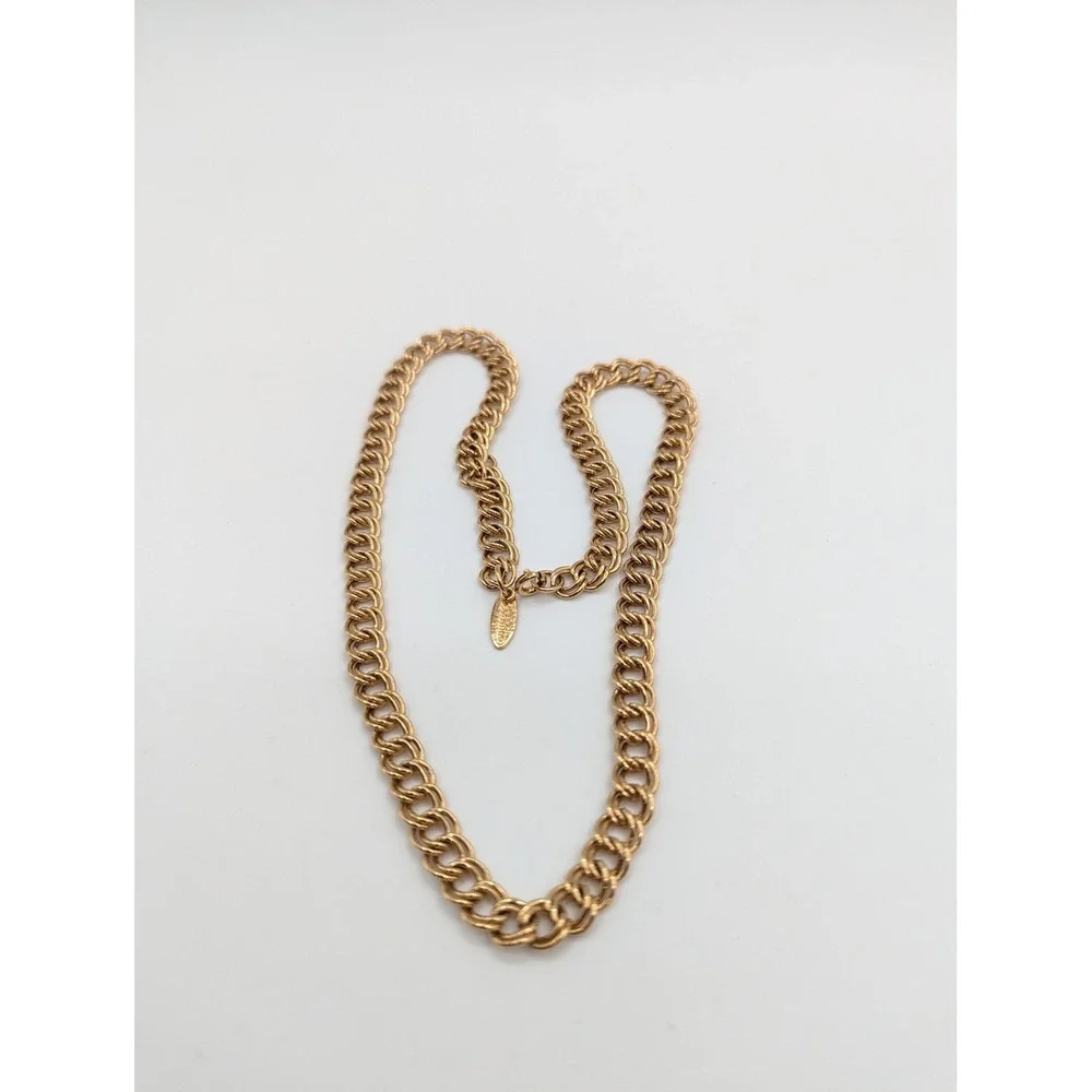 Sarah Coventry Vintage Gold Tone Double Link Curb Chain Necklace 17 Inch - Picture 2 of 4